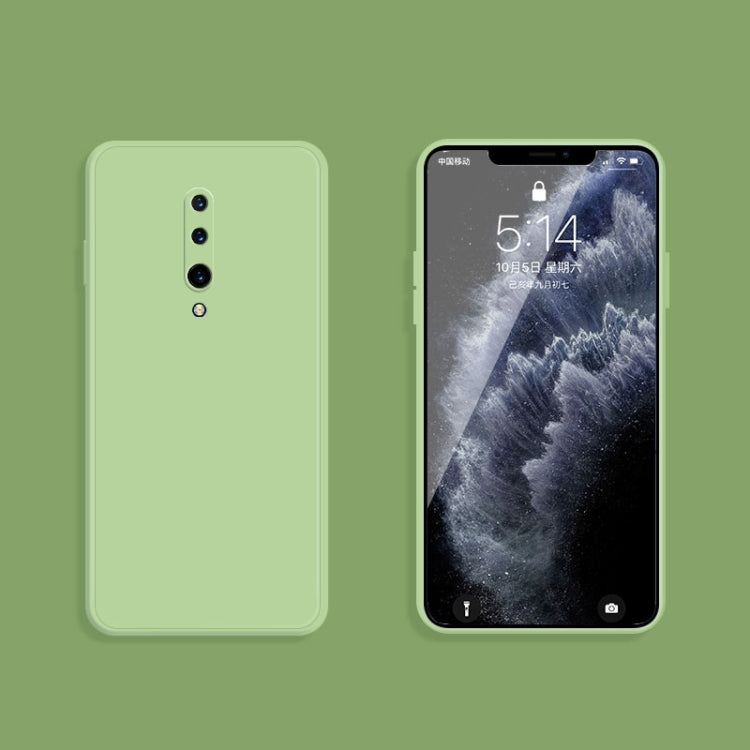For OnePlus 7 Pro Solid Color Imitation Liquid Silicone Straight Edge Dropproof Full Coverage Protective Case(Matcha Green) by buy2fix