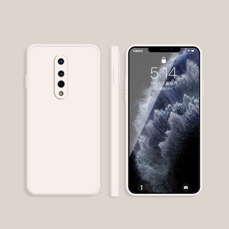 For OnePlus 8 Solid Color Imitation Liquid Silicone Straight Edge Dropproof Full Coverage Protective Case(White) by buy2fix