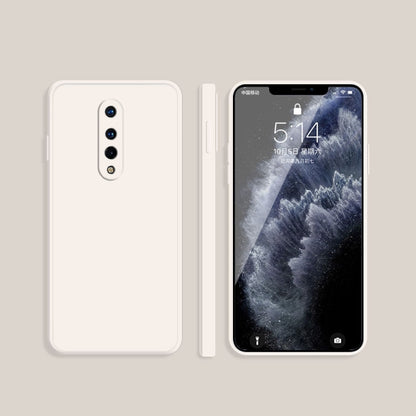 For OnePlus 8 Solid Color Imitation Liquid Silicone Straight Edge Dropproof Full Coverage Protective Case(White) by buy2fix