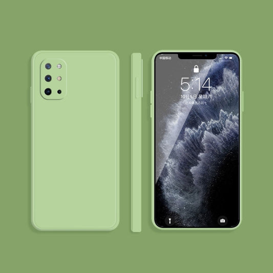 For OnePlus 8T Solid Color Imitation Liquid Silicone Straight Edge Dropproof Full Coverage Protective Case(Matcha Green) - OnePlus Cases by buy2fix | Online Shopping UK | buy2fix