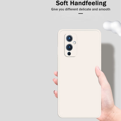 For OnePlus 9 Solid Color Imitation Liquid Silicone Straight Edge Dropproof Full Coverage Protective Case(White) - OnePlus Cases by buy2fix | Online Shopping UK | buy2fix