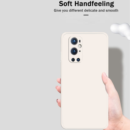 For OnePlus 9 Pro Solid Color Imitation Liquid Silicone Straight Edge Dropproof Full Coverage Protective Case(Blue) - OnePlus Cases by buy2fix | Online Shopping UK | buy2fix
