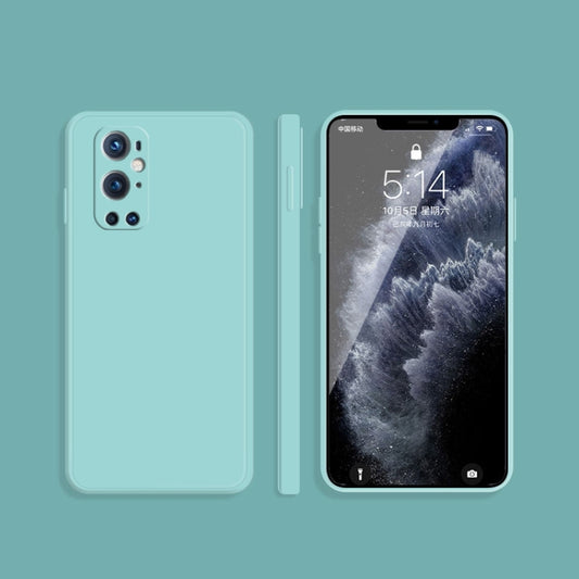 For OnePlus 9 Pro Solid Color Imitation Liquid Silicone Straight Edge Dropproof Full Coverage Protective Case(Sky Blue) - OnePlus Cases by buy2fix | Online Shopping UK | buy2fix