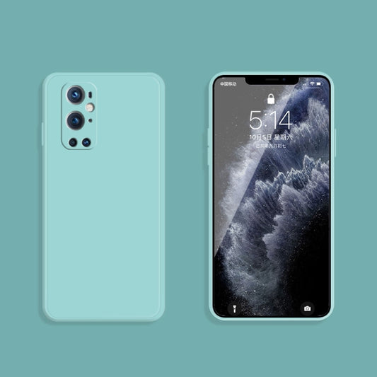 For OnePlus 9 Pro Solid Color Imitation Liquid Silicone Straight Edge Dropproof Full Coverage Protective Case(Sky Blue) - OnePlus Cases by buy2fix | Online Shopping UK | buy2fix