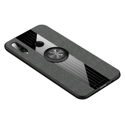 For Huawei P30 Lite XINLI Stitching Cloth Textue Shockproof TPU Protective Case with Ring Holder(Grey) - Huawei Cases by XINLI | Online Shopping UK | buy2fix