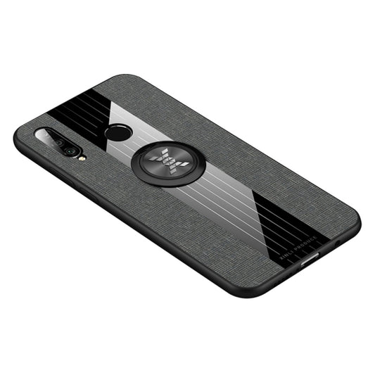 For Huawei P30 Lite XINLI Stitching Cloth Textue Shockproof TPU Protective Case with Ring Holder(Grey) - Huawei Cases by XINLI | Online Shopping UK | buy2fix