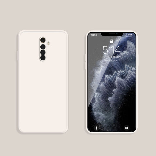 For OPPO Realme X2 Pro  / Reno Ace Solid Color Imitation Liquid Silicone Straight Edge Dropproof Full Coverage Protective Case(White) - Realme Cases by buy2fix | Online Shopping UK | buy2fix