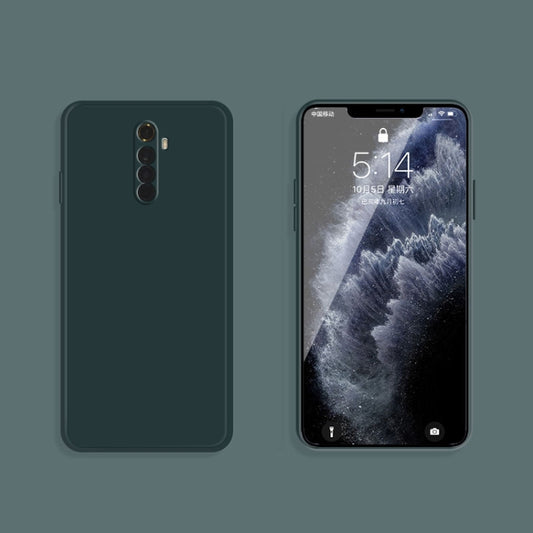 For OPPO Realme X2 Pro  / Reno Ace Solid Color Imitation Liquid Silicone Straight Edge Dropproof Full Coverage Protective Case(Dark Green) - Realme Cases by buy2fix | Online Shopping UK | buy2fix