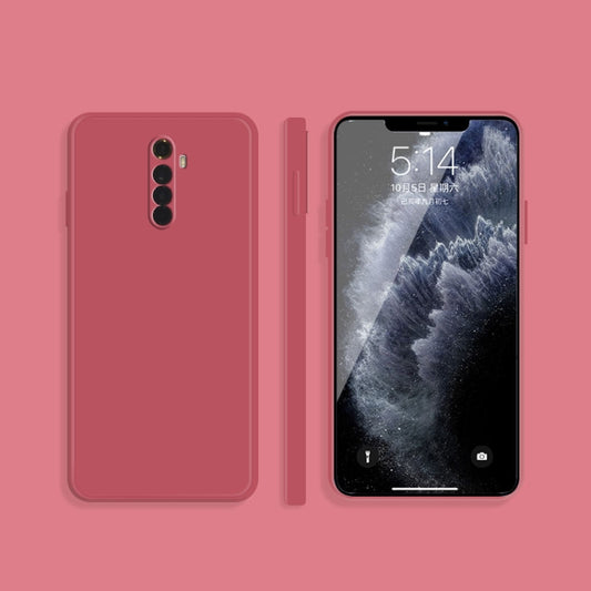 For OPPO Realme X2 Pro  / Reno Ace Solid Color Imitation Liquid Silicone Straight Edge Dropproof Full Coverage Protective Case(Red) - Realme Cases by buy2fix | Online Shopping UK | buy2fix