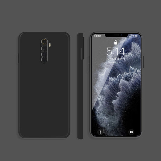 For OPPO Realme X2 Pro  / Reno Ace Solid Color Imitation Liquid Silicone Straight Edge Dropproof Full Coverage Protective Case(Black) - Realme Cases by buy2fix | Online Shopping UK | buy2fix