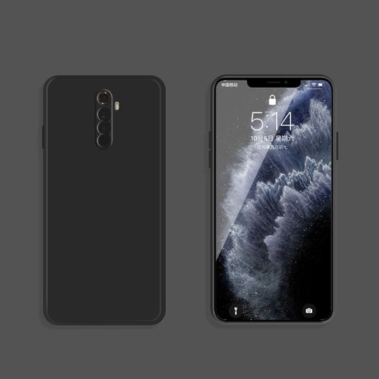 For OPPO Realme X2 Pro  / Reno Ace Solid Color Imitation Liquid Silicone Straight Edge Dropproof Full Coverage Protective Case(Black) - Realme Cases by buy2fix | Online Shopping UK | buy2fix