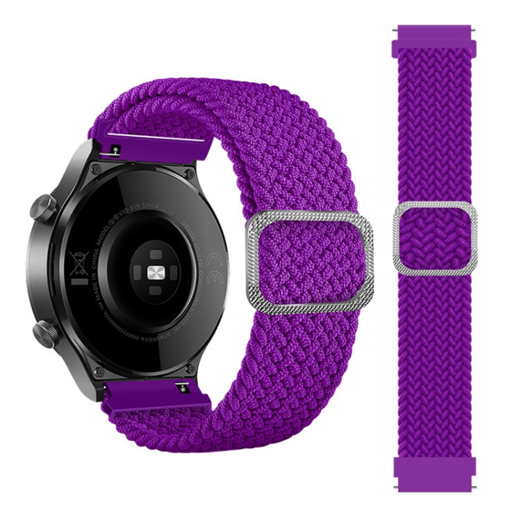 For Samsung Galaxy Watch Active2 40mm Adjustable Nylon Braided Elasticity Watch Band(Purple) - Watch Bands by buy2fix | Online Shopping UK | buy2fix