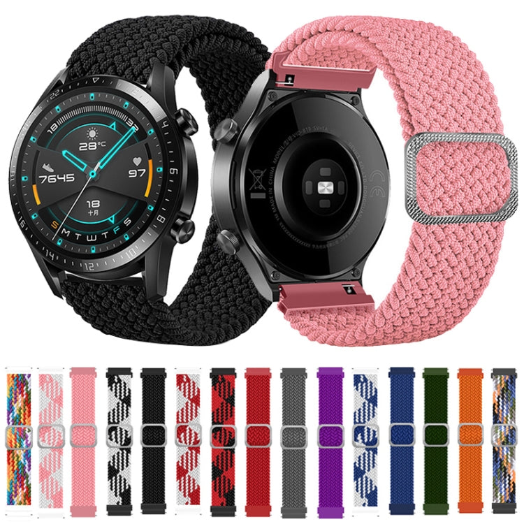 For Samsung Galaxy Watch 42mm Adjustable Nylon Braided Elasticity Watch Band(Black) - Watch Bands by buy2fix | Online Shopping UK | buy2fix