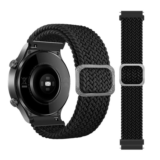 For Samsung Galaxy Watch 46mm Adjustable Nylon Braided Elasticity Watch Band(Black) - Watch Bands by buy2fix | Online Shopping UK | buy2fix