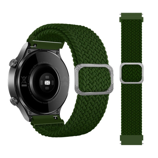 For Samsung Galaxy Watch 46mm Adjustable Nylon Braided Elasticity Watch Band(Green) - Watch Bands by buy2fix | Online Shopping UK | buy2fix