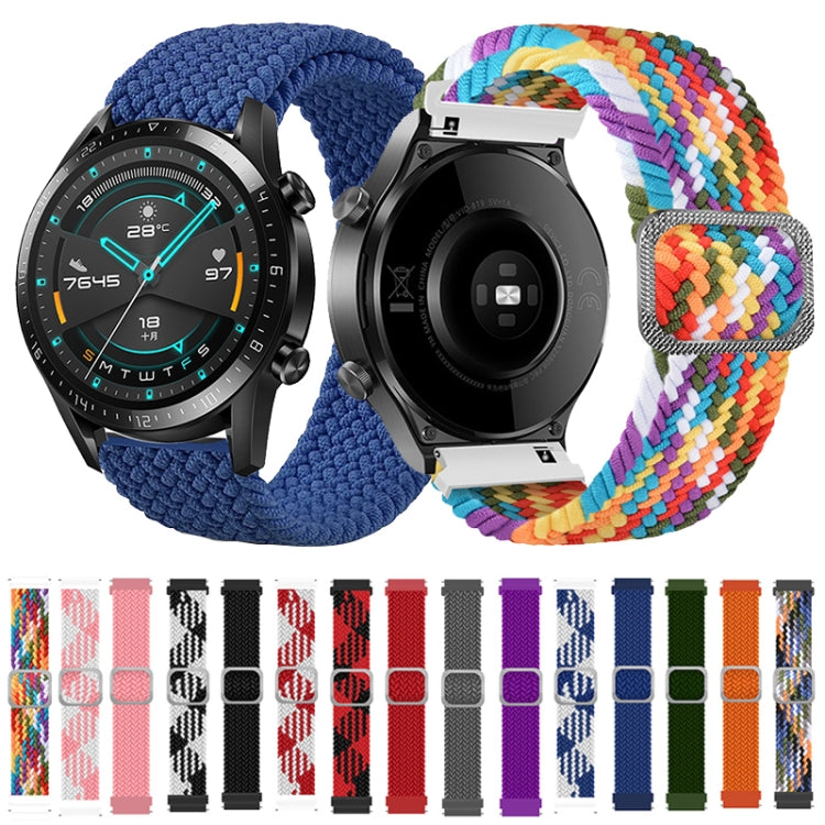 For Samsung Galaxy Watch 46mm Adjustable Nylon Braided Elasticity Watch Band(Rainbow) - Watch Bands by buy2fix | Online Shopping UK | buy2fix