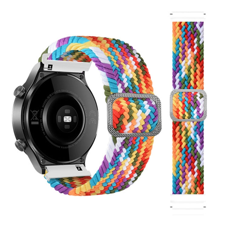 22mm Universal Adjustable Nylon Braided Elasticity Watch Band(Rainbow) - 22mm Bands by buy2fix | Online Shopping UK | buy2fix