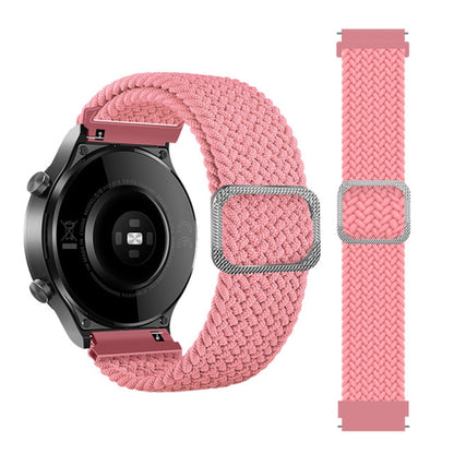 22mm Universal Adjustable Nylon Braided Elasticity Watch Band(Pink) - 22mm Bands by buy2fix | Online Shopping UK | buy2fix