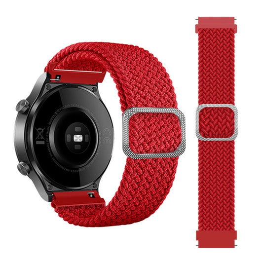 22mm Universal Adjustable Nylon Braided Elasticity Watch Band(Red) - 22mm Bands by buy2fix | Online Shopping UK | buy2fix
