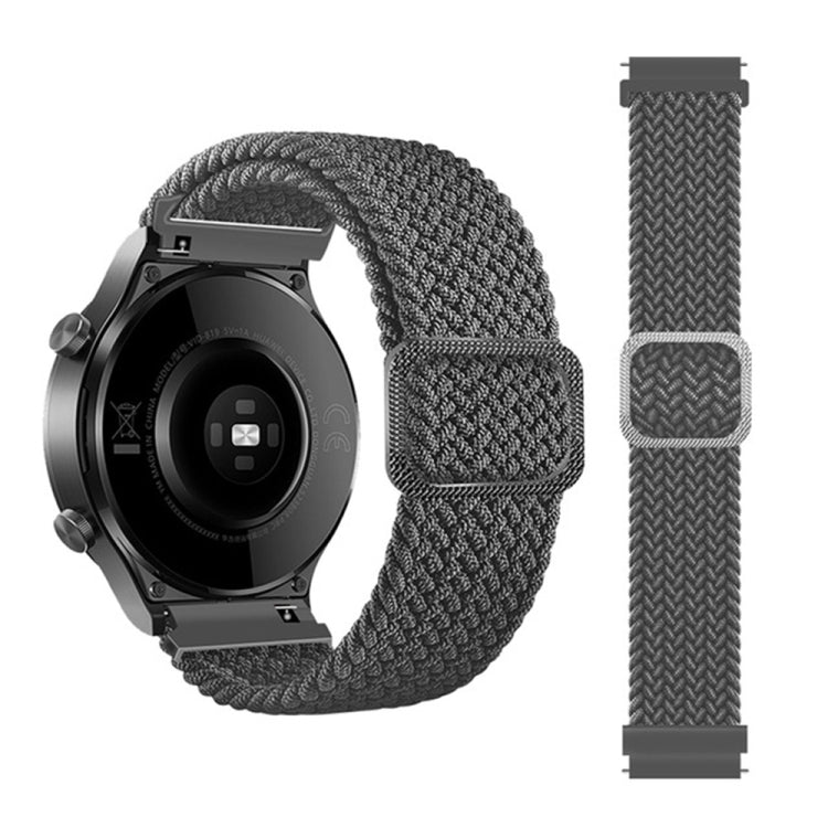 22mm Universal Adjustable Nylon Braided Elasticity Watch Band(Grey) - 22mm Bands by buy2fix | Online Shopping UK | buy2fix