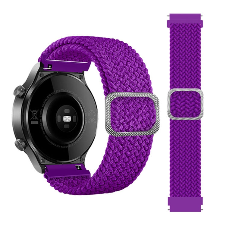 22mm Universal Adjustable Nylon Braided Elasticity Watch Band(Purple) - 22mm Bands by buy2fix | Online Shopping UK | buy2fix