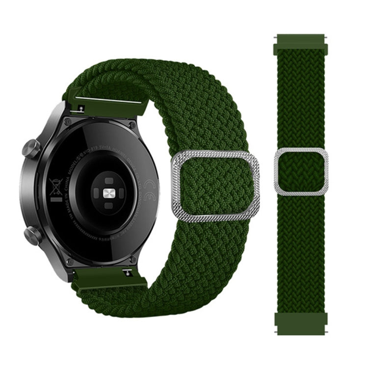 22mm Universal Adjustable Nylon Braided Elasticity Watch Band(Green) - 22mm Bands by buy2fix | Online Shopping UK | buy2fix
