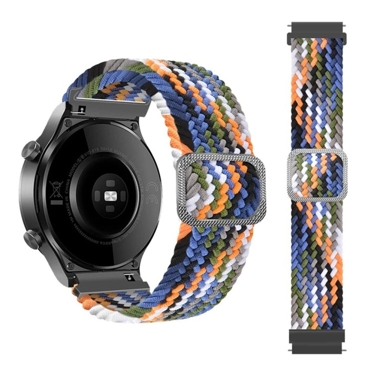 22mm Universal Adjustable Nylon Braided Elasticity Watch Band(Colorful Denim) - 22mm Bands by buy2fix | Online Shopping UK | buy2fix