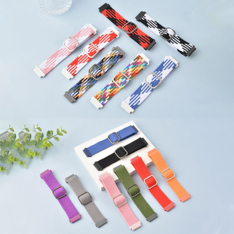 22mm Universal Adjustable Nylon Braided Elasticity Watch Band(Colorful Denim) - 22mm Bands by buy2fix | Online Shopping UK | buy2fix