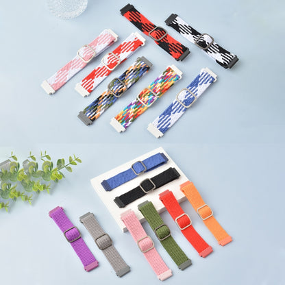 22mm Universal Adjustable Nylon Braided Elasticity Watch Band(Colorful Denim) - 22mm Bands by buy2fix | Online Shopping UK | buy2fix