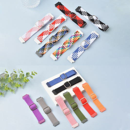 22mm Universal Adjustable Nylon Braided Elasticity Watch Band(Red Black) - 22mm Bands by buy2fix | Online Shopping UK | buy2fix