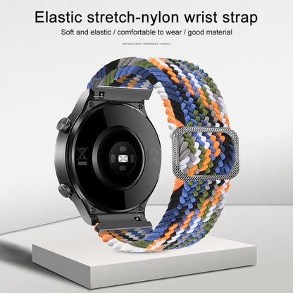 22mm Universal Adjustable Nylon Braided Elasticity Watch Band(Black White) - 22mm Bands by buy2fix | Online Shopping UK | buy2fix