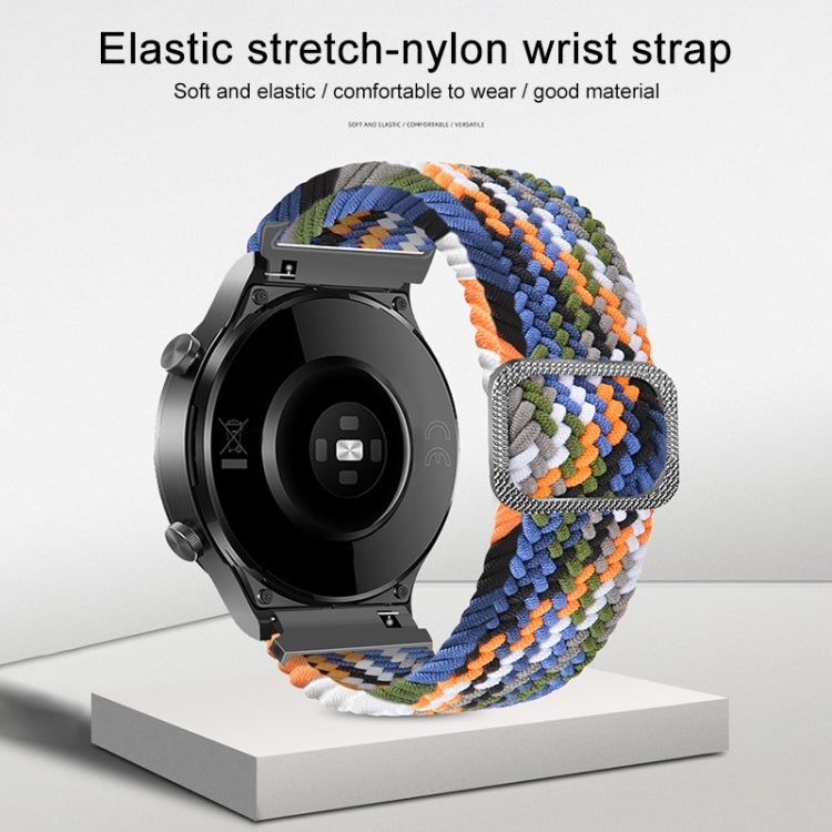 22mm Universal Adjustable Nylon Braided Elasticity Watch Band(Colorful Denim) - 22mm Bands by buy2fix | Online Shopping UK | buy2fix