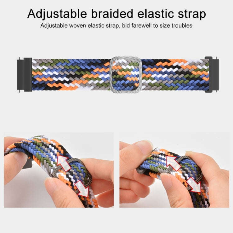 22mm Universal Adjustable Nylon Braided Elasticity Watch Band(Colorful Denim) - 22mm Bands by buy2fix | Online Shopping UK | buy2fix
