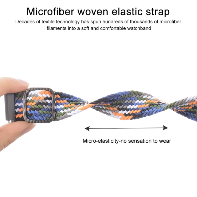 22mm Universal Adjustable Nylon Braided Elasticity Watch Band(Rainbow) - 22mm Bands by buy2fix | Online Shopping UK | buy2fix