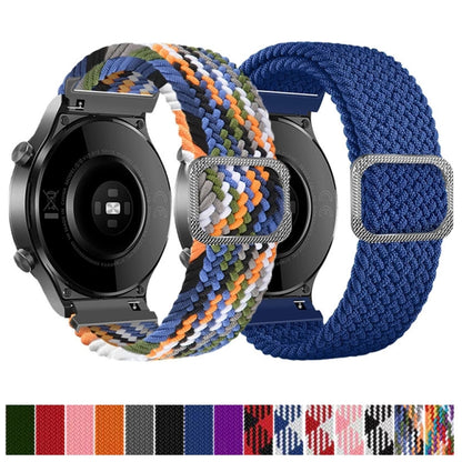 22mm Universal Adjustable Nylon Braided Elasticity Watch Band(Rainbow) - 22mm Bands by buy2fix | Online Shopping UK | buy2fix