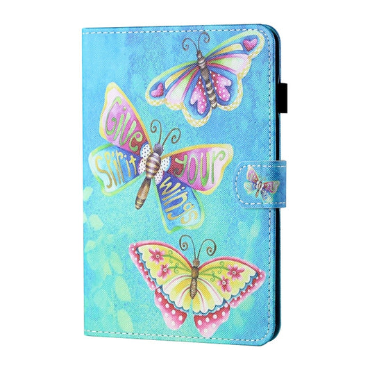 For Samsung Galaxy Tab A7 Lite 8.7 (2021) T220 Coloured Drawing Stitching Horizontal Flip Leather Case with Holder & Card Slot(Colorful Butterflies) - Tab A7 Lite T220 / T225 by buy2fix | Online Shopping UK | buy2fix