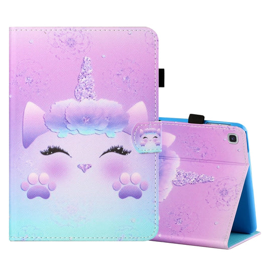 For Samsung Galaxy Tab A7 Lite 8.7 (2021) T220 Coloured Drawing Stitching Horizontal Flip Leather Case with Holder & Card Slot(Unicorn) - Tab A7 Lite T220 / T225 by buy2fix | Online Shopping UK | buy2fix