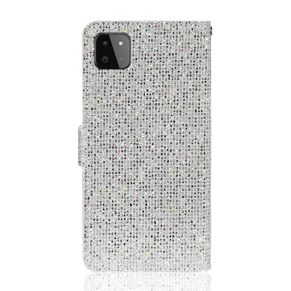 For Samsung Galaxy A22 5G Glitter Powder Horizontal Flip Leather Case with Card Slots & Holder & Lanyard(Silver) by buy2fix