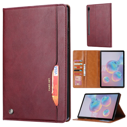 For Samsung Galaxy Tab S7 FE/S7 Lite/T730/T735/T736B Knead Skin Texture Horizontal Flip Leather Case with Photo Frame & Holder & Card Slots & Wallet(Wine Red) - Other Galaxy Tab PC by buy2fix | Online Shopping UK | buy2fix