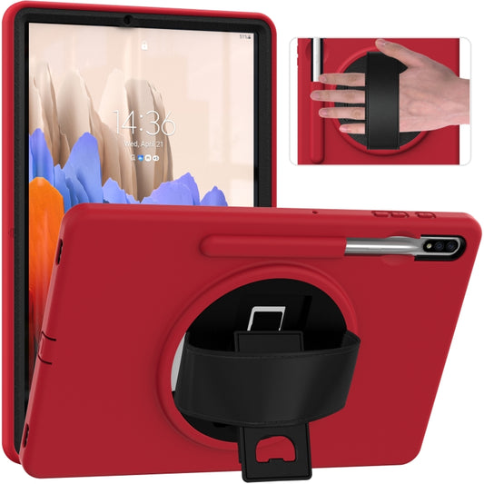 For Samsung Galaxy Tab S8+ / Tab S8 Plus /  Tab S7 FE / Tab S7+ SM-T970 360 Degree Rotation PC + TPU Protective Case with Holder & Hand-strap & Pen Slot(Red) - Galaxy Tab S8+ Cases by buy2fix | Online Shopping UK | buy2fix