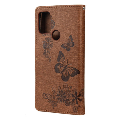 For Motorola Moto G30 Butterflies Embossing Horizontal Flip Leather Case with Holder & Card Slots & Wallet(Brown) - Motorola Cases by buy2fix | Online Shopping UK | buy2fix