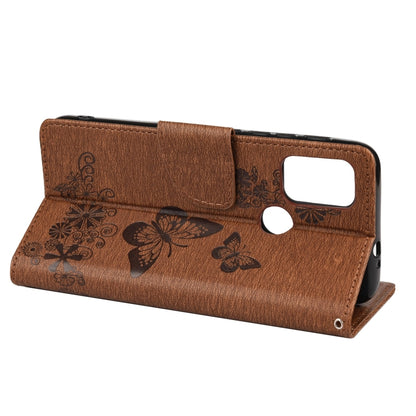 For Motorola Moto G30 Butterflies Embossing Horizontal Flip Leather Case with Holder & Card Slots & Wallet(Brown) - Motorola Cases by buy2fix | Online Shopping UK | buy2fix