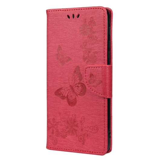 For Motorola Moto G30 Butterflies Embossing Horizontal Flip Leather Case with Holder & Card Slots & Wallet(Red) - Motorola Cases by buy2fix | Online Shopping UK | buy2fix