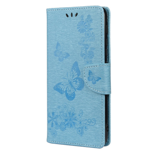 For Motorola Moto G30 Butterflies Embossing Horizontal Flip Leather Case with Holder & Card Slots & Wallet(Blue) - Motorola Cases by buy2fix | Online Shopping UK | buy2fix