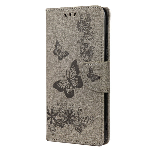 For Motorola Moto G30 Butterflies Embossing Horizontal Flip Leather Case with Holder & Card Slots & Wallet(Grey) - Motorola Cases by buy2fix | Online Shopping UK | buy2fix