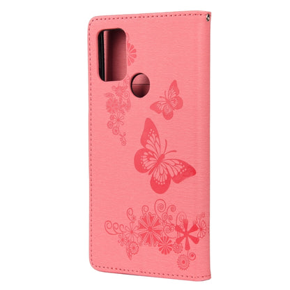 For Motorola Moto G30 Butterflies Embossing Horizontal Flip Leather Case with Holder & Card Slots & Wallet(Pink)) - Motorola Cases by buy2fix | Online Shopping UK | buy2fix