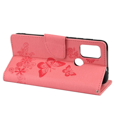 For Motorola Moto G30 Butterflies Embossing Horizontal Flip Leather Case with Holder & Card Slots & Wallet(Pink)) - Motorola Cases by buy2fix | Online Shopping UK | buy2fix