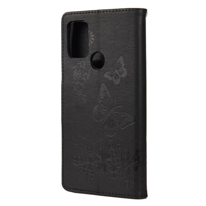 For Motorola Moto G30 Butterflies Embossing Horizontal Flip Leather Case with Holder & Card Slots & Wallet(Black) - Motorola Cases by buy2fix | Online Shopping UK | buy2fix