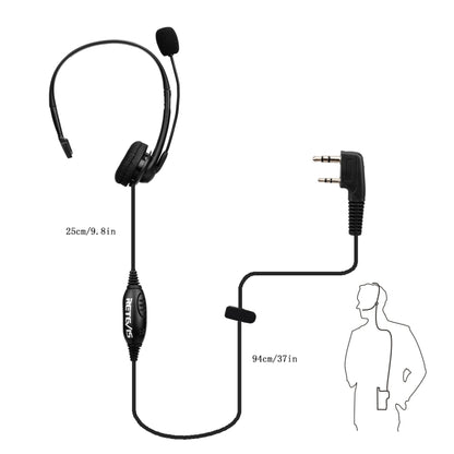 RETEVIS TK 2 Pin PTT Headphone Microphone for H-777 / RT-5R / RT-5RV / RT-B6 - Microphones & Headsets by RETEVIS | Online Shopping UK | buy2fix