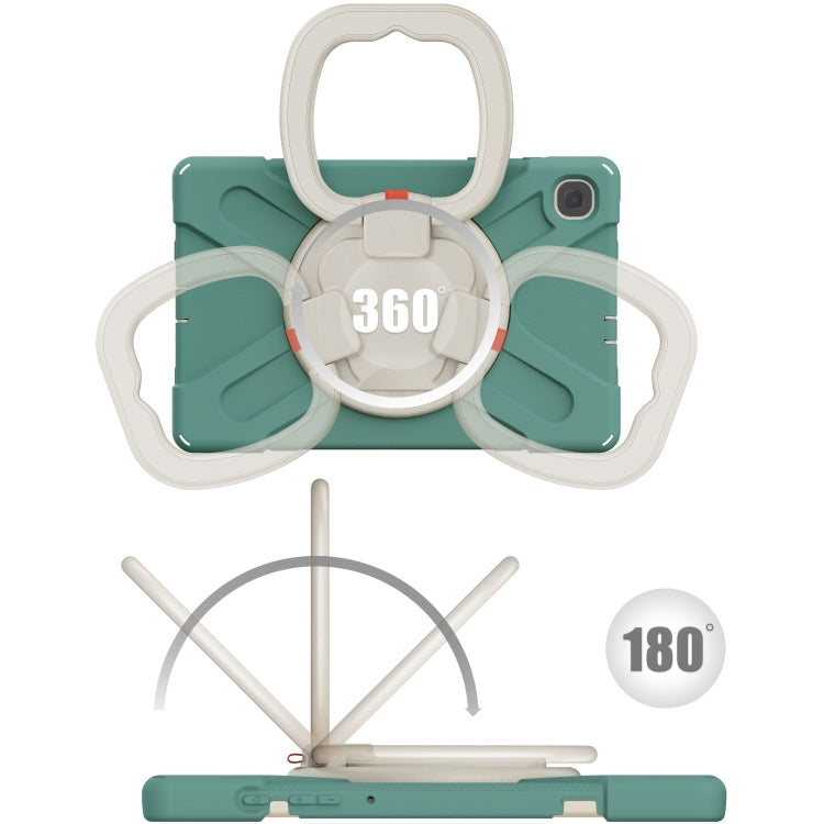For Samsung Galaxy Tab S6 Lite P610 Silicone + PC Protective Case with Holder & Shoulder Strap(Jade Green) - Tab S6 Lite P610 / P615 by buy2fix | Online Shopping UK | buy2fix